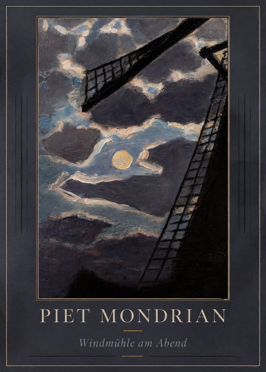 Piet Mondrian Windmühle Am Abend II No1 - Poszter