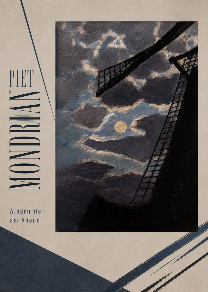 Piet Mondrian Windmühle Am Abend II No2 - Poszter