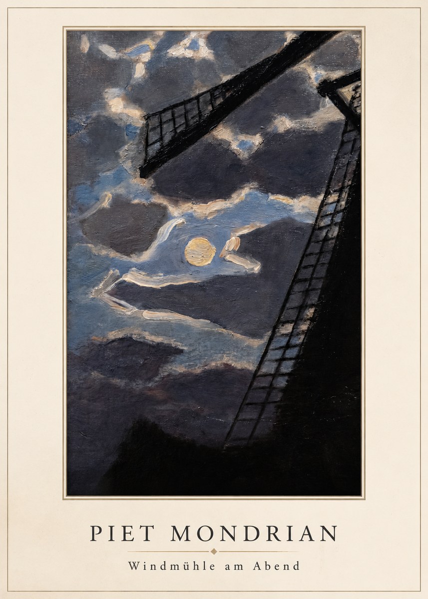 Piet Mondrian Windmühle Am Abend II No3 - Poszter