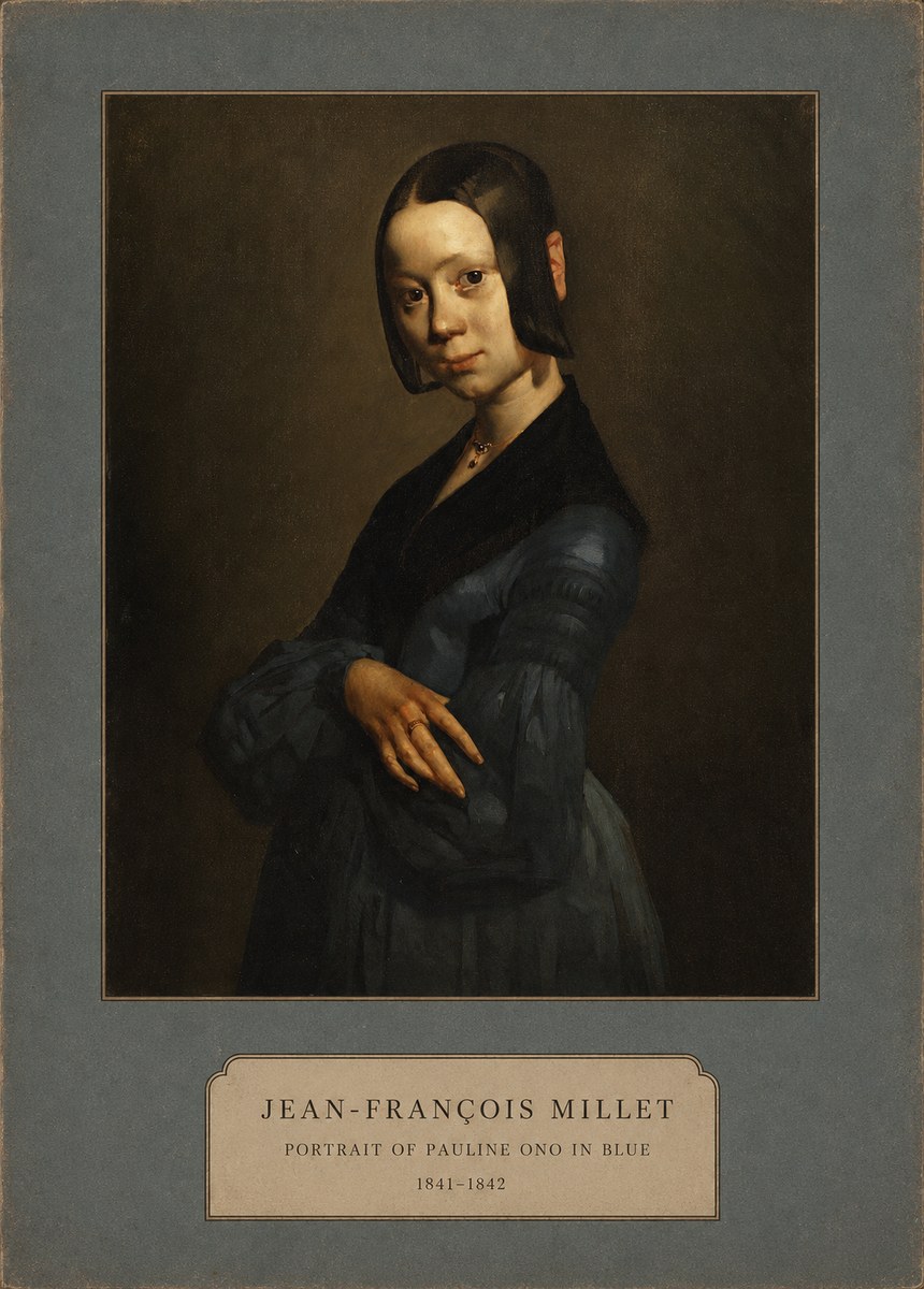 Jean-François Millet Portrait of Pauline Ono in Blue No2 - Poszter