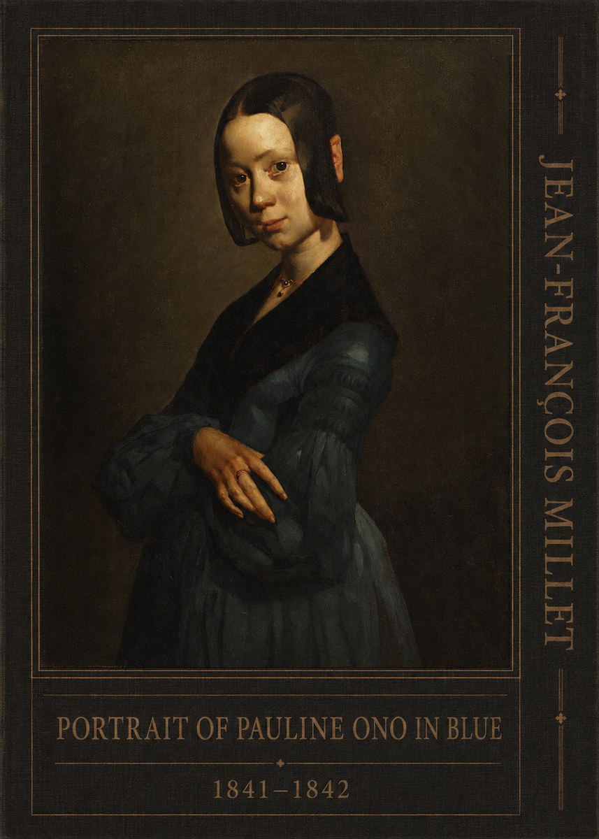 Jean-François Millet Portrait of Pauline Ono in Blue No5 - Poszter