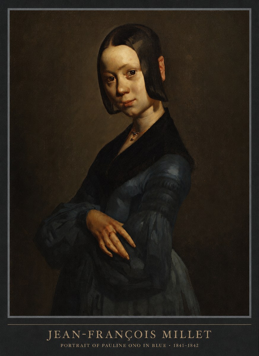 Jean-François Millet Portrait of Pauline Ono in Blue No6 - Poszter