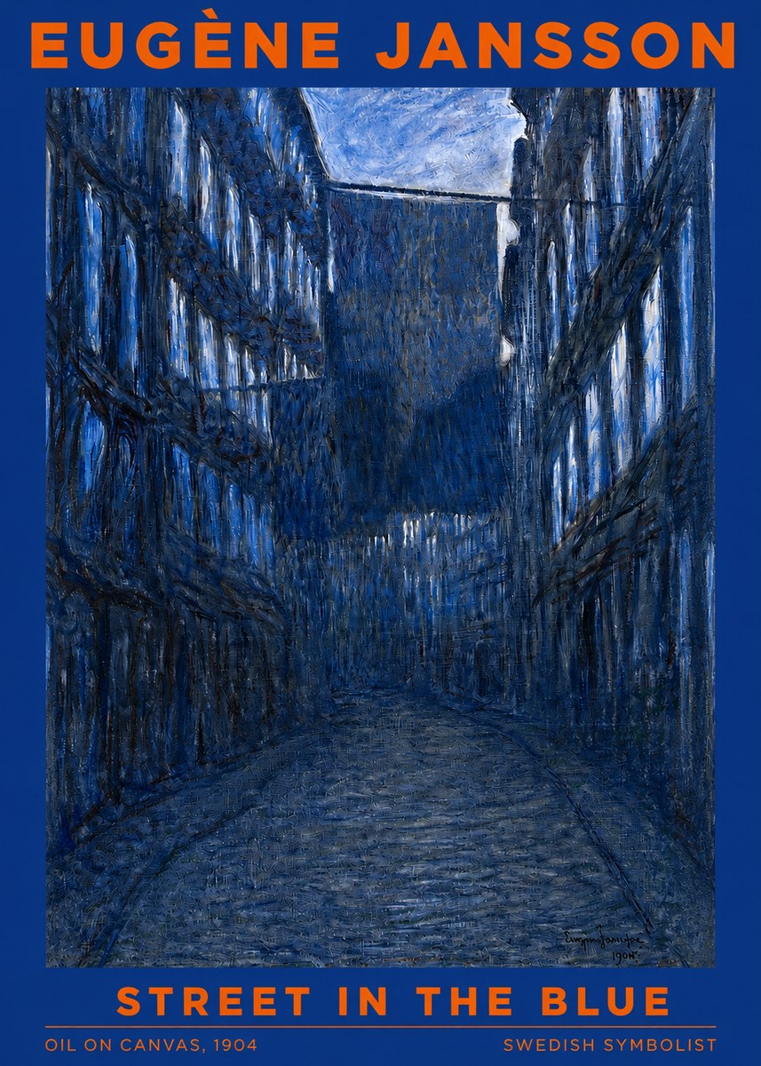Eugène Jansson Street in the Blue No2 - Poszter