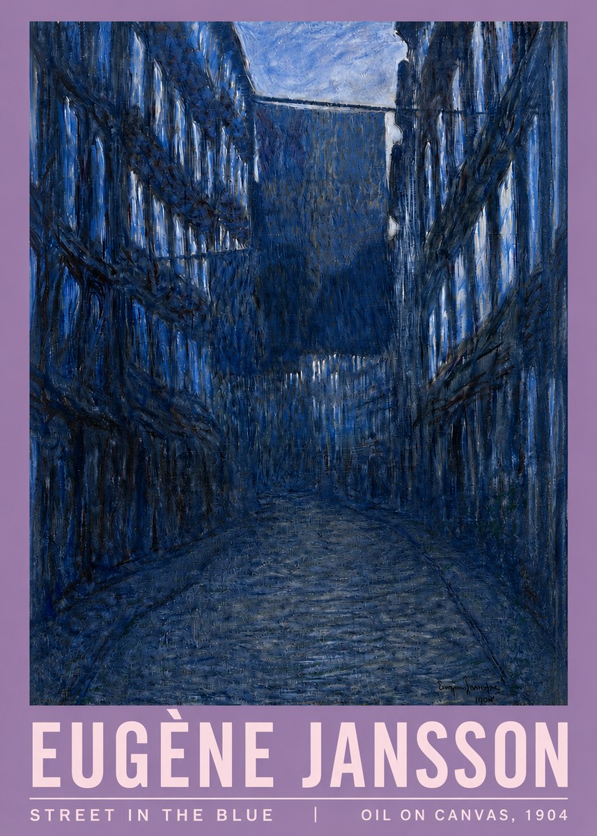 Eugène Jansson Street in the Blue No3 - Poszter
