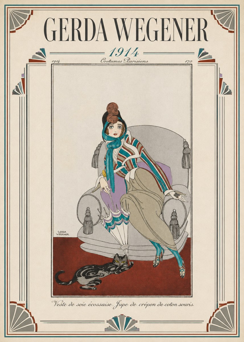 Gerda Wegener Veste De Soie Écossaise. Jupe De Crépon De Coton Souris. No1 - Poszter