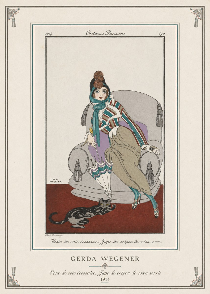 Gerda Wegener Veste De Soie Écossaise. Jupe De Crépon De Coton Souris. No3 - Poszter