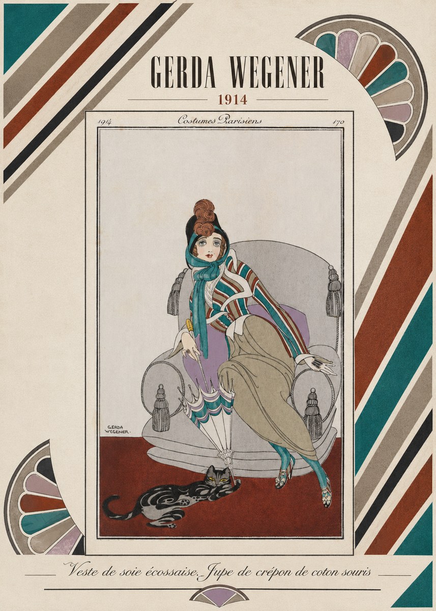 Gerda Wegener Veste De Soie Écossaise. Jupe De Crépon De Coton Souris. No5 - Poszter