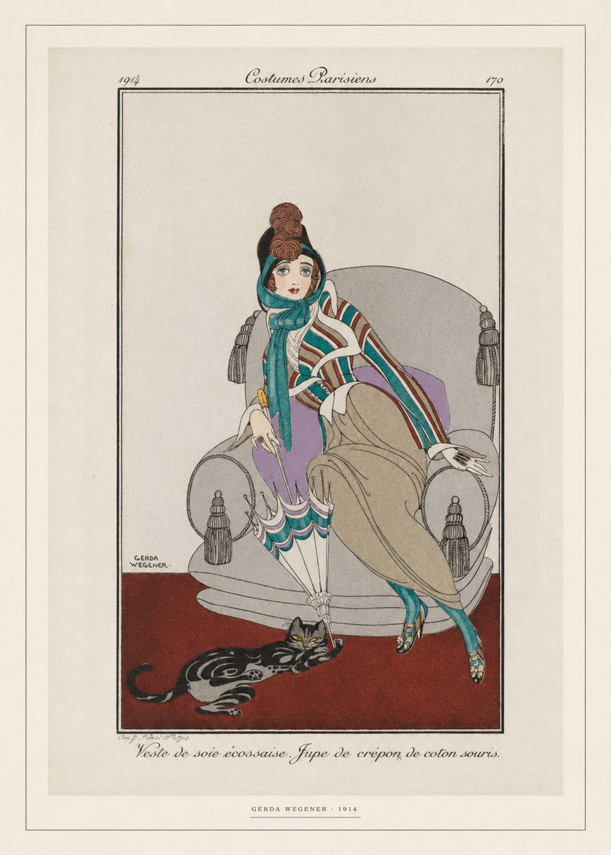 Gerda Wegener Veste De Soie Écossaise. Jupe De Crépon De Coton Souris. No6 - Poszter