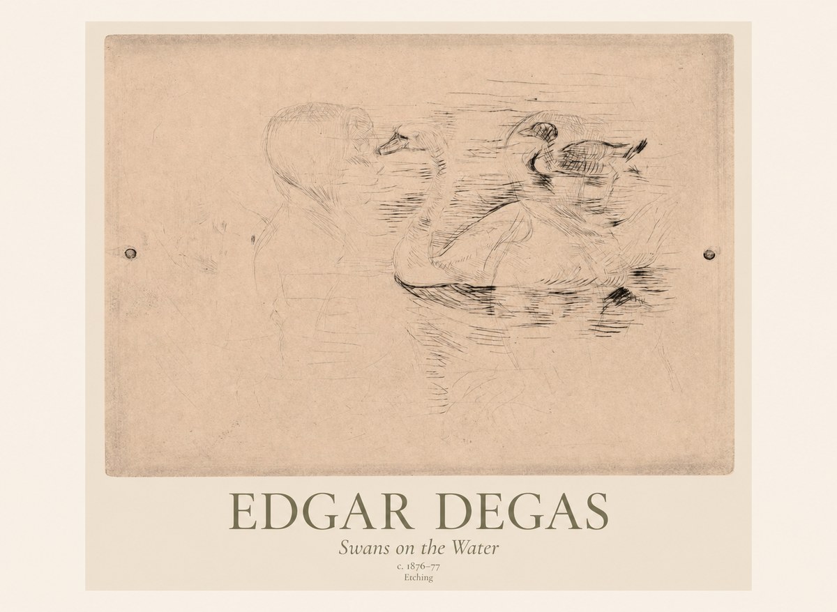 Edgar Degas Swans on the Water No1 - Poszter