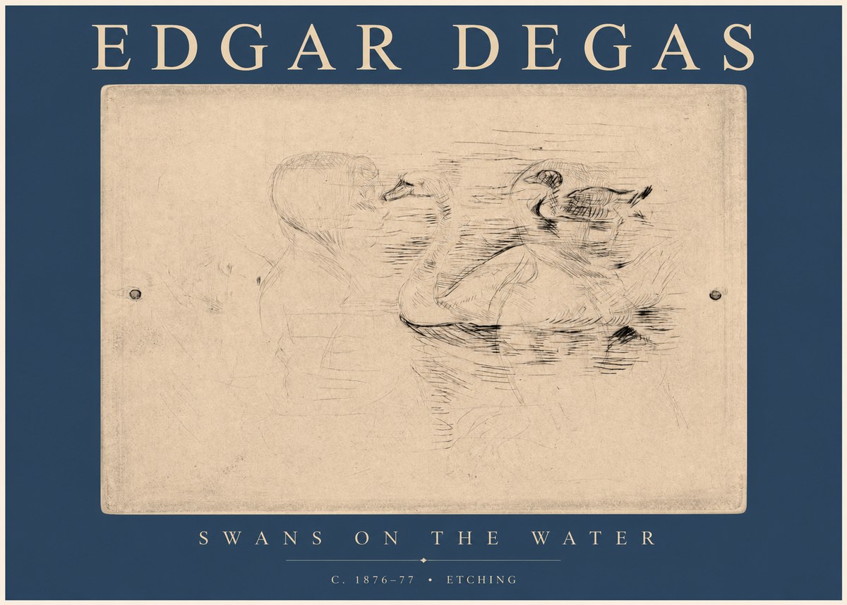 Edgar Degas Swans on the Water No2 - Poszter
