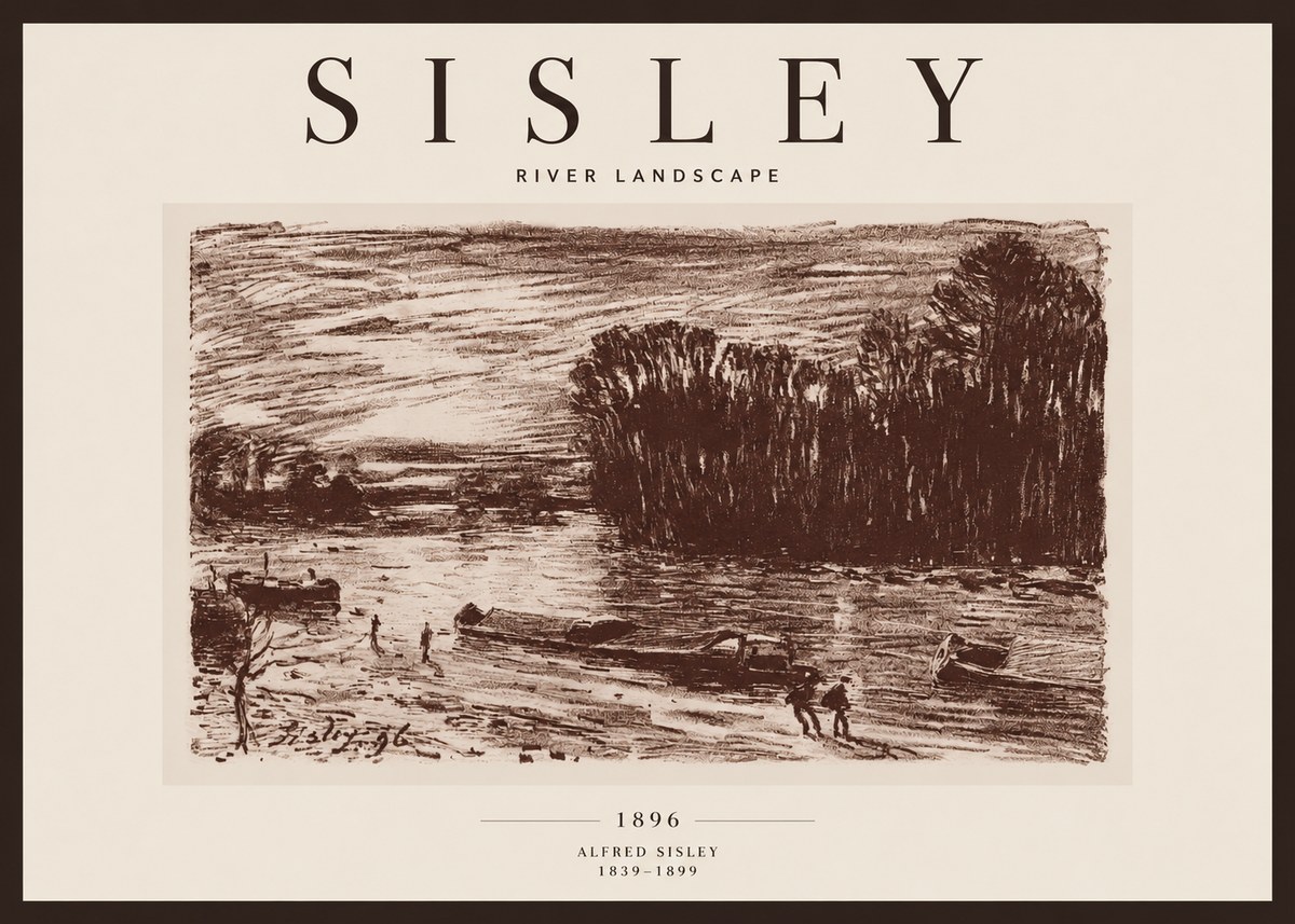 Sisley River Landscape No3 - Poszter