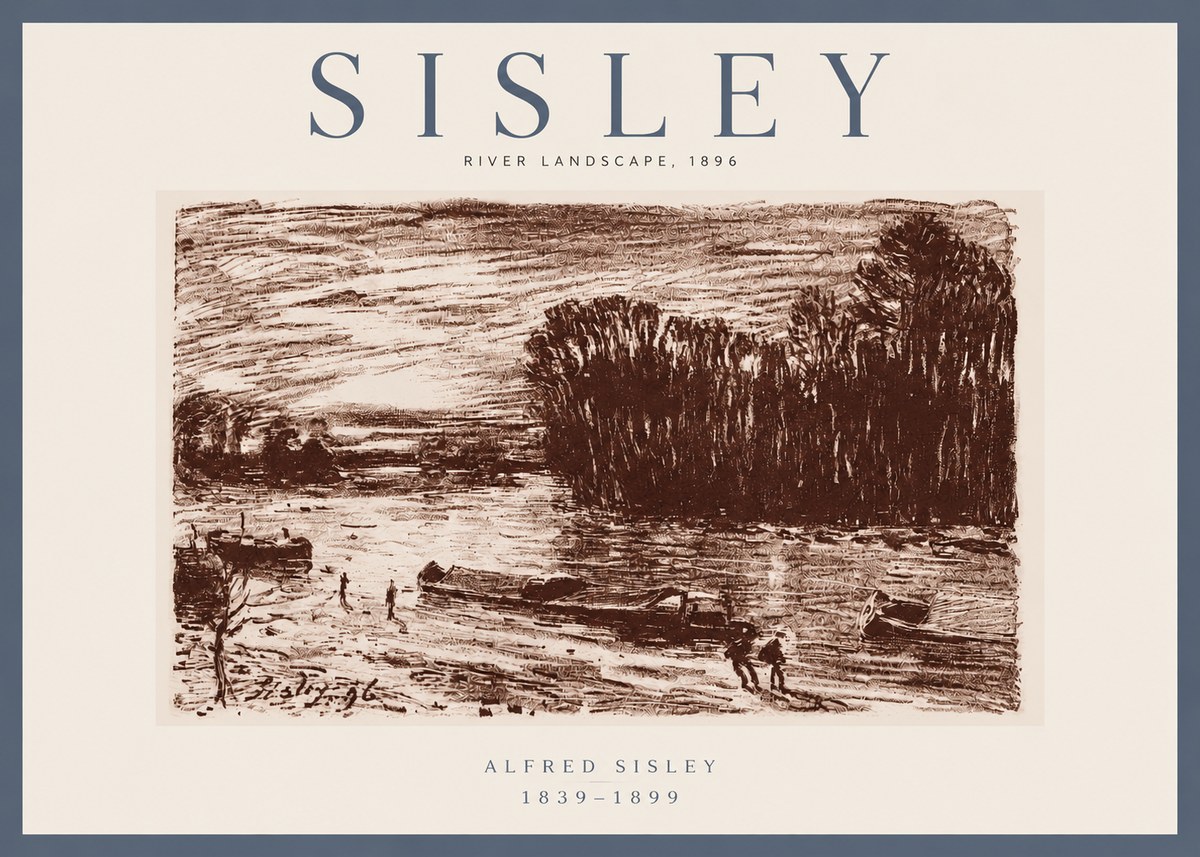 Sisley River Landscape No5 - Poszter