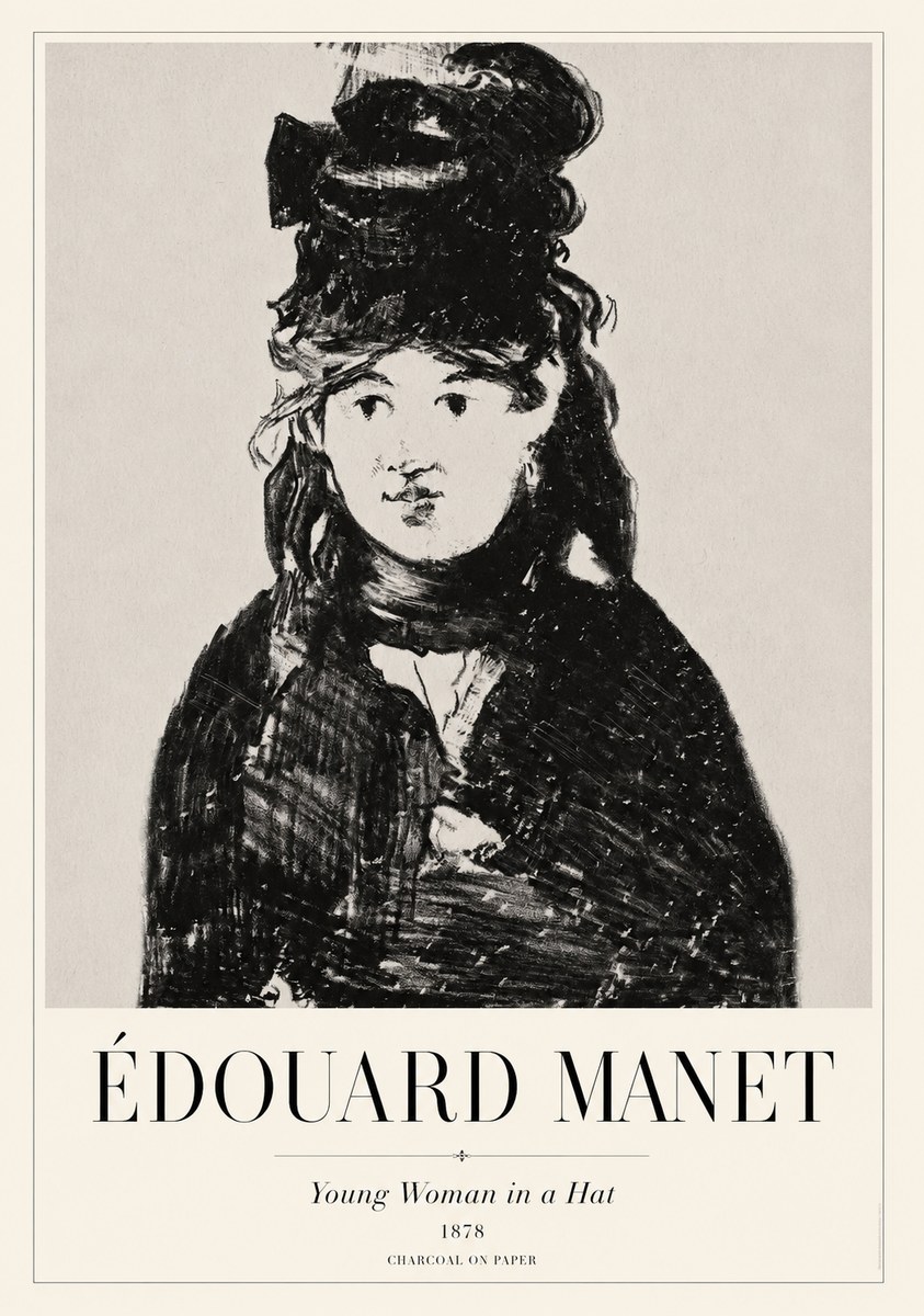 Édouard Manet Young Woman in a Hat III No1 - Poszter
