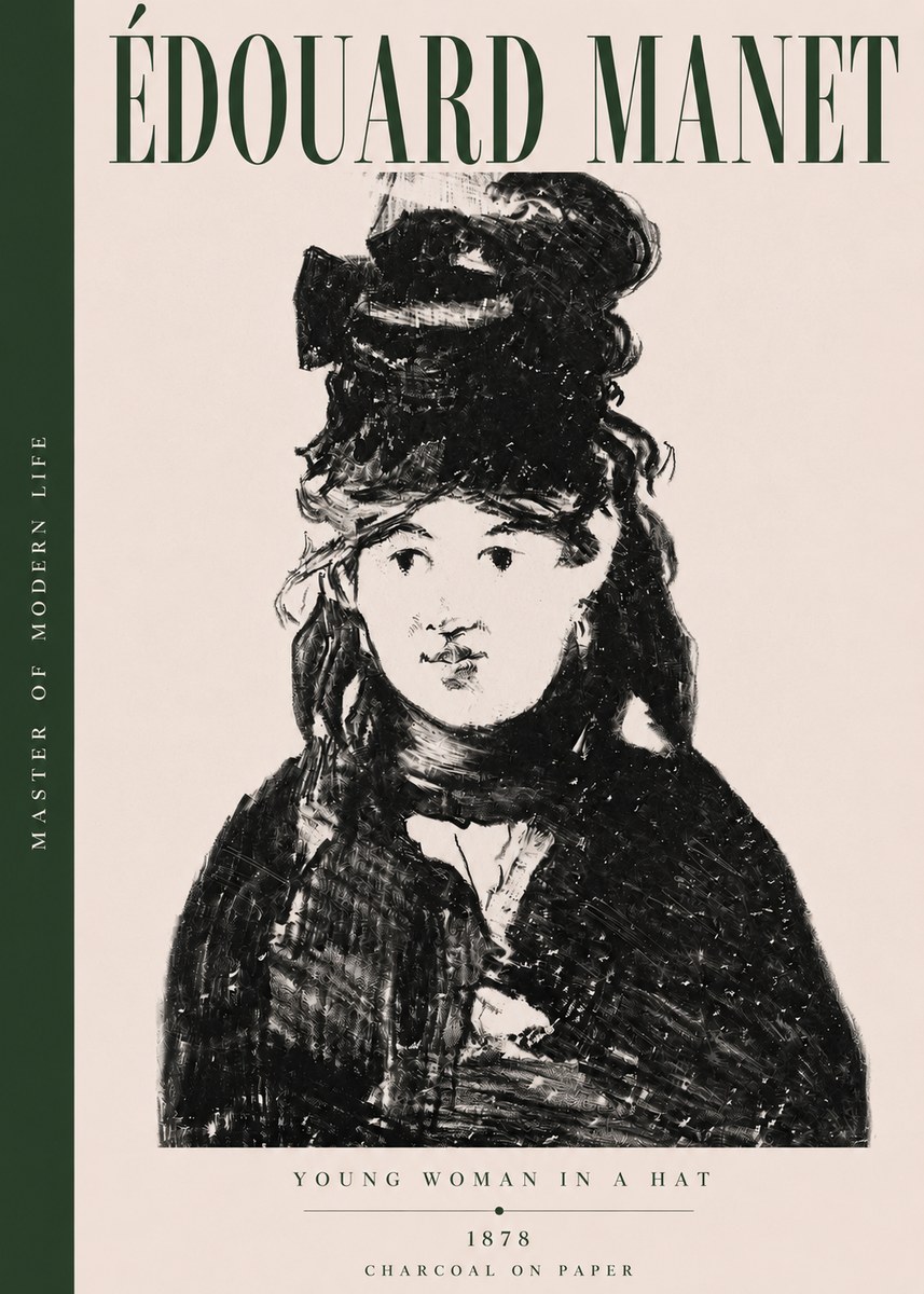 Édouard Manet Young Woman in a Hat III No3 - Poszter