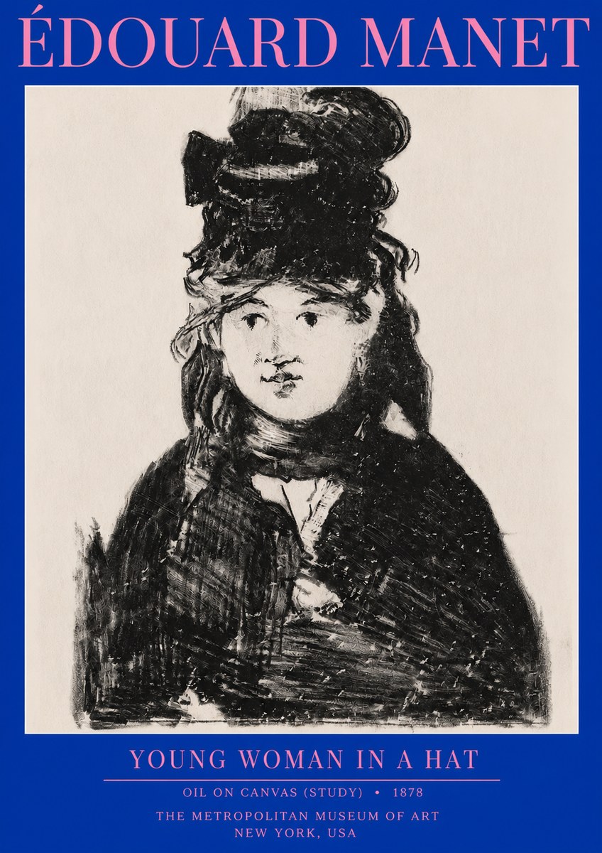 Édouard Manet Young Woman in a Hat IV No2 - Poszter