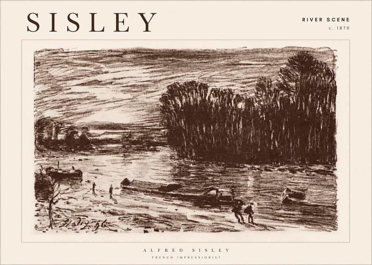 Sisley River Scene No4 - Poszter
