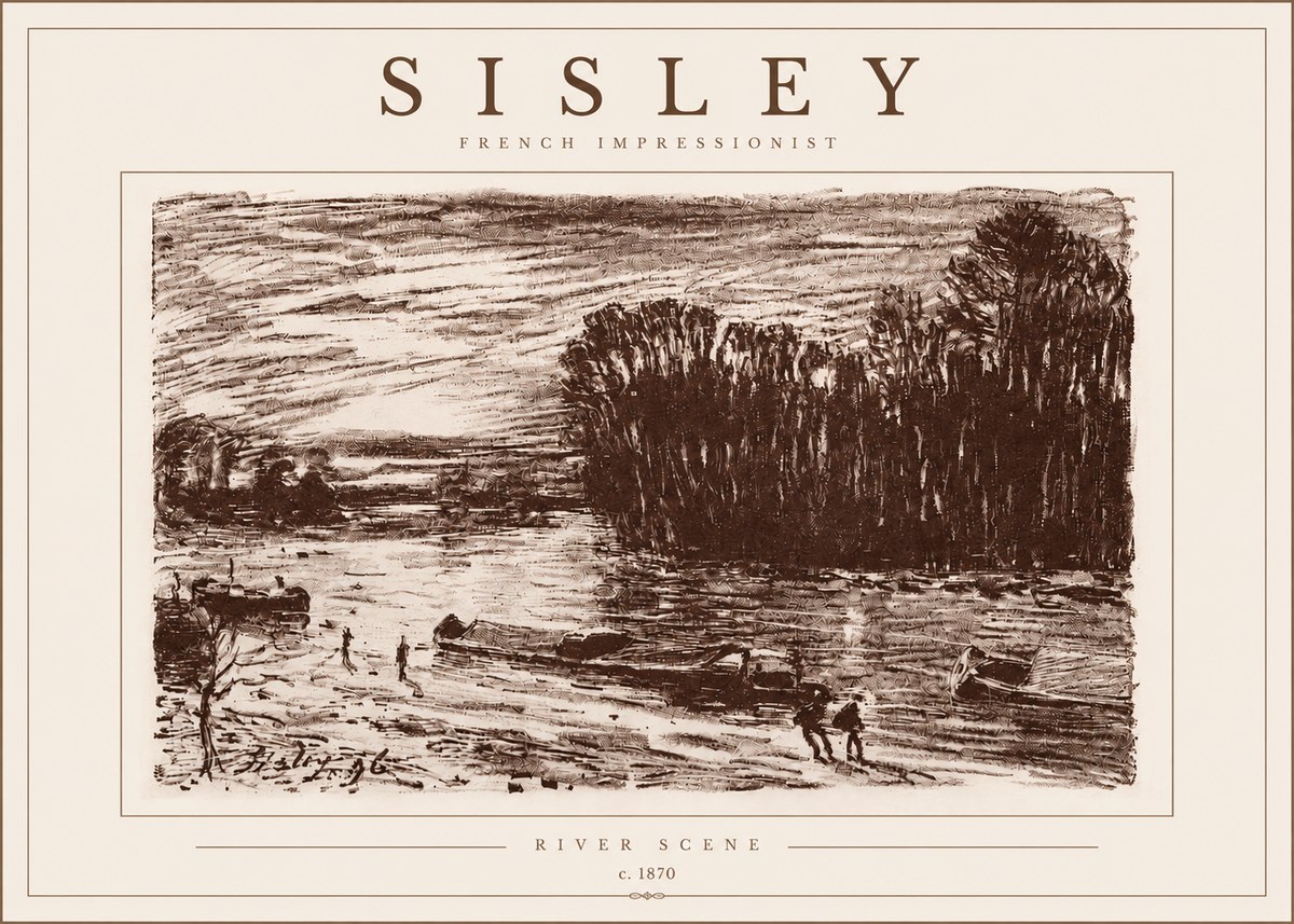 Sisley River Scene No5 - Poszter