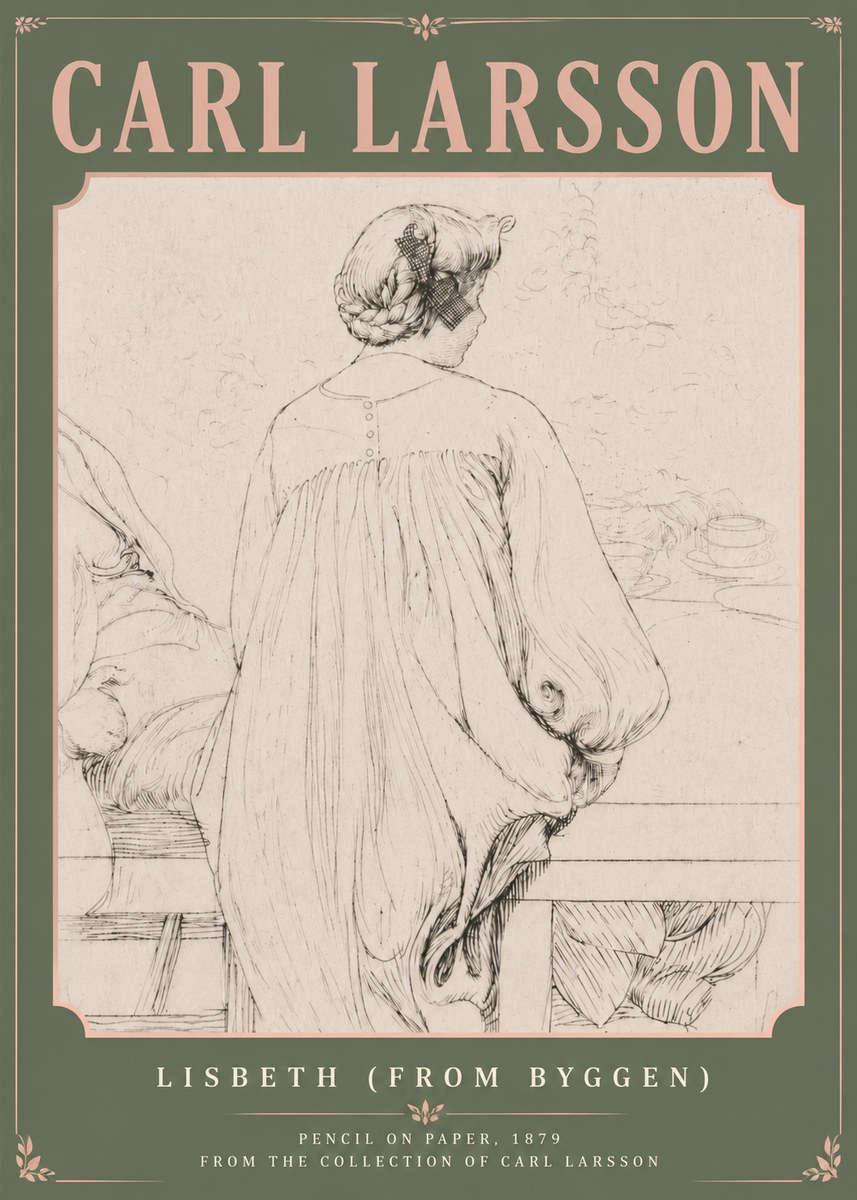 Carl Larsson Lisbeth (from Byggen) No5 - Poszter