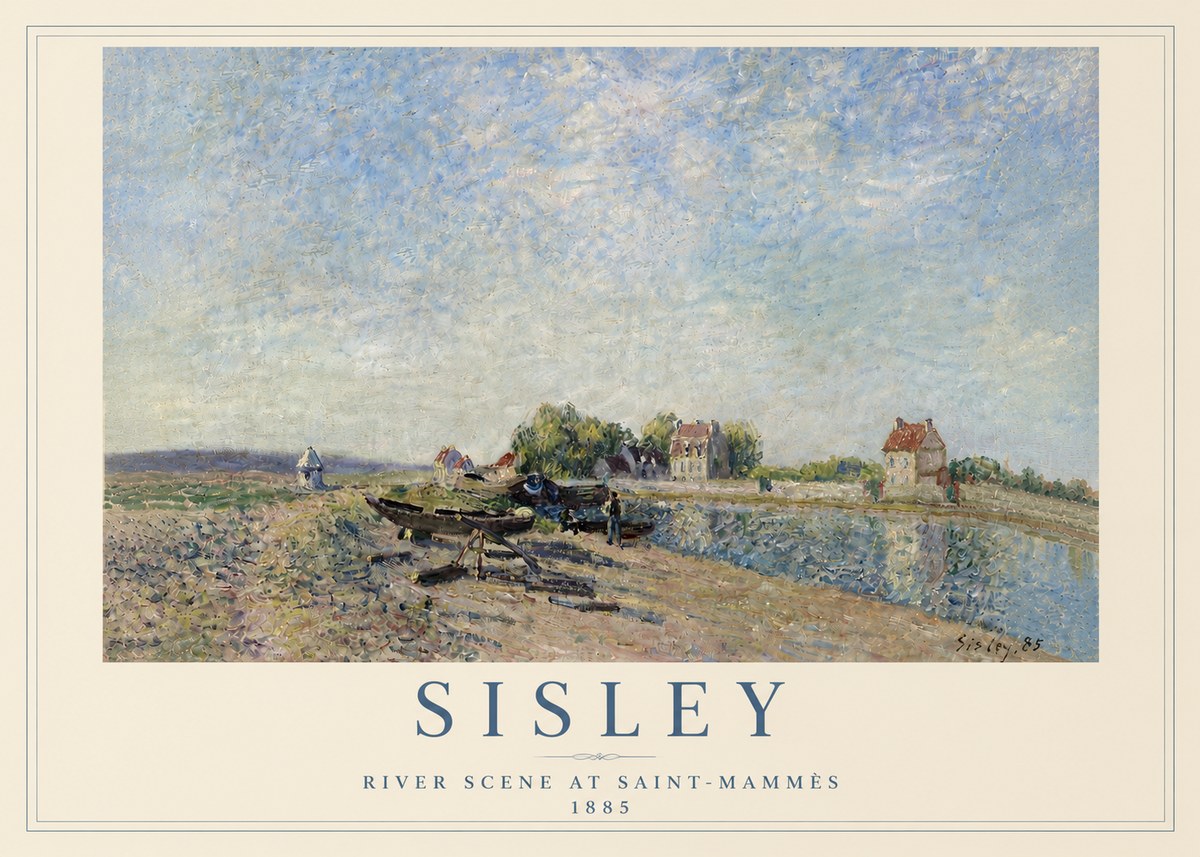 Sisley River Scene at Saint-mammès No5 - Poszter