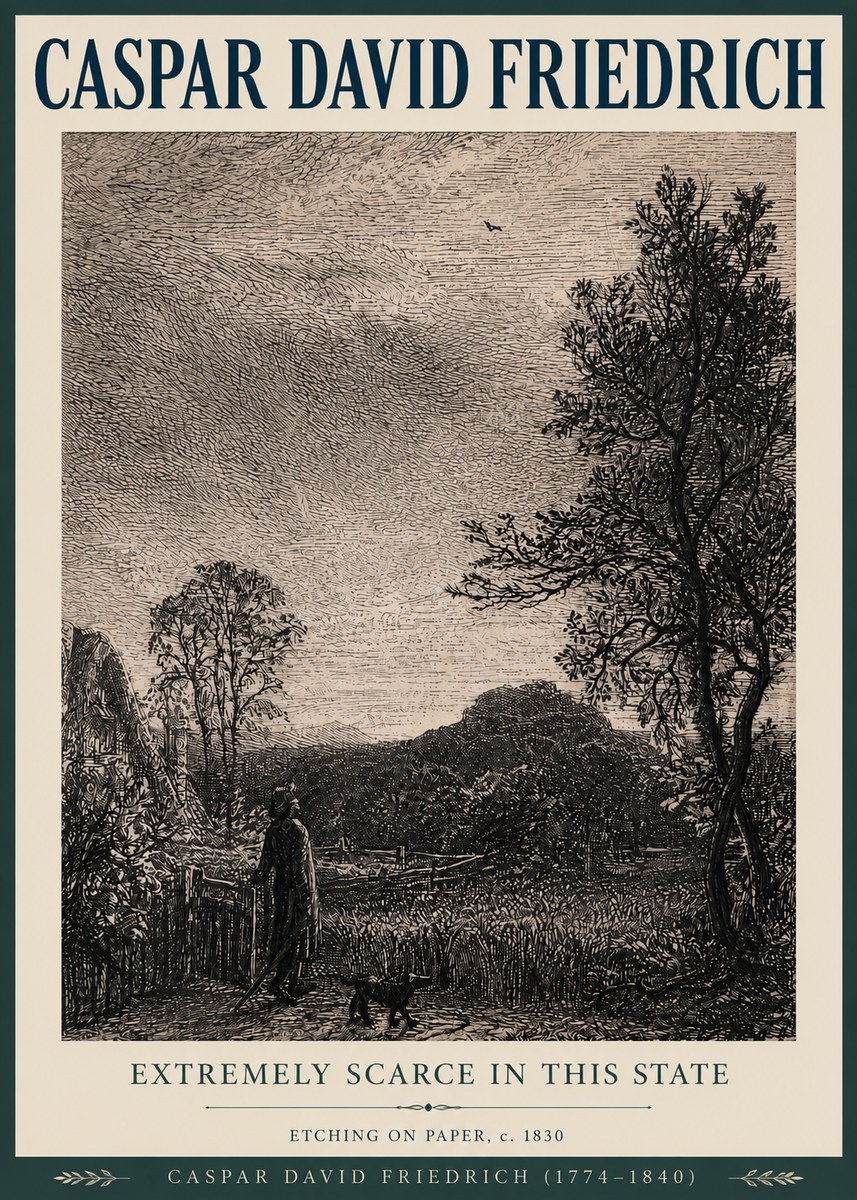 Caspar David Friedrich Extremely Scarce in This State No3 - Poszter