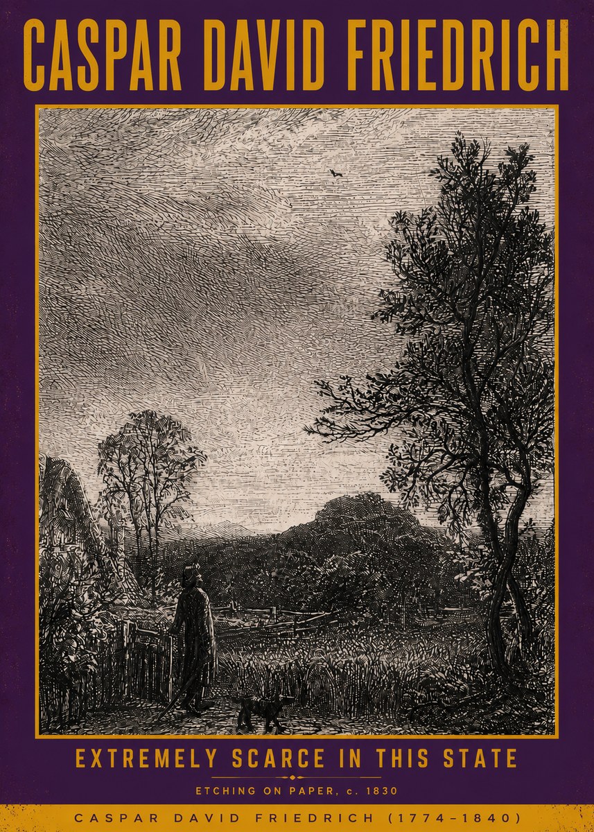 Caspar David Friedrich Extremely Scarce in This State No5 - Poszter