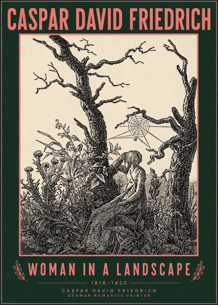Caspar David Friedrich Woman in a Landscape No2 - Poszter