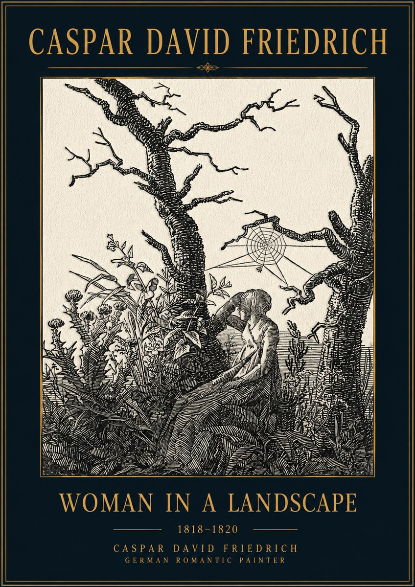 Caspar David Friedrich Woman in a Landscape No4 - Poszter