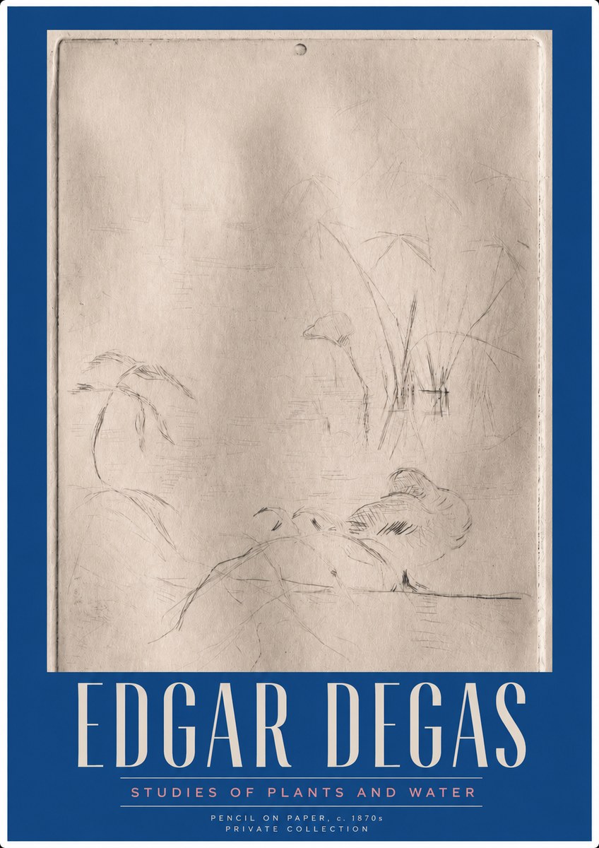 Edgar Degas Studies of Plants and Water No3 - Poszter