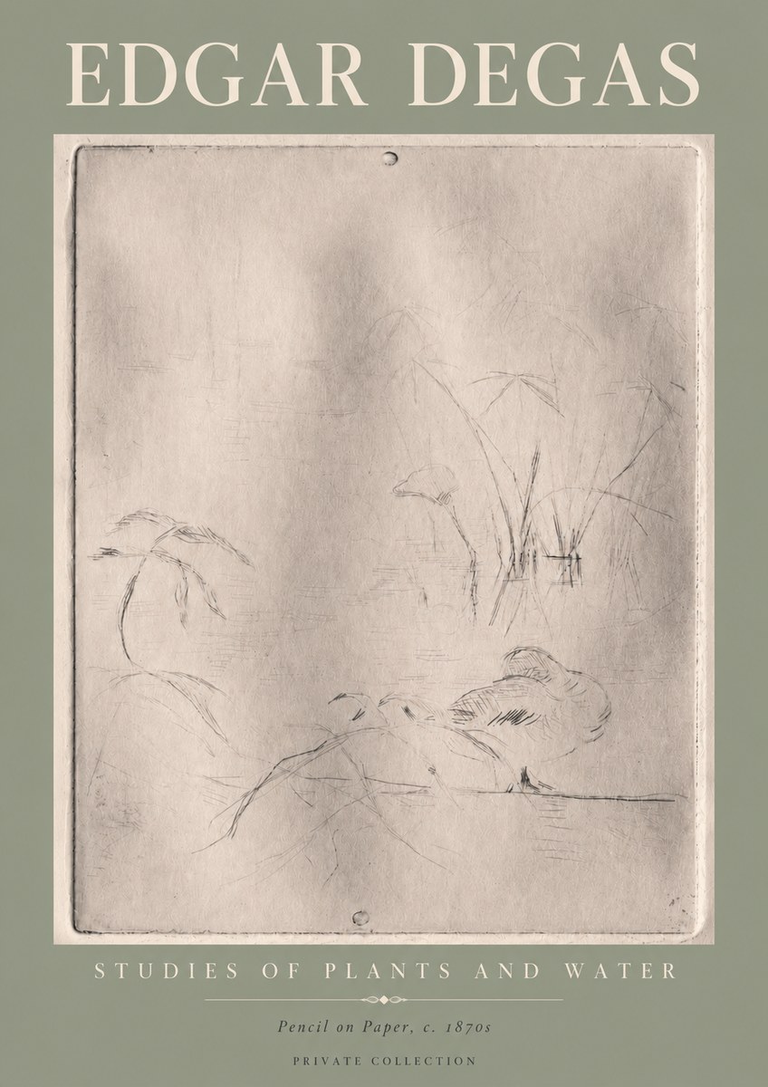 Edgar Degas Studies of Plants and Water No4 - Poszter