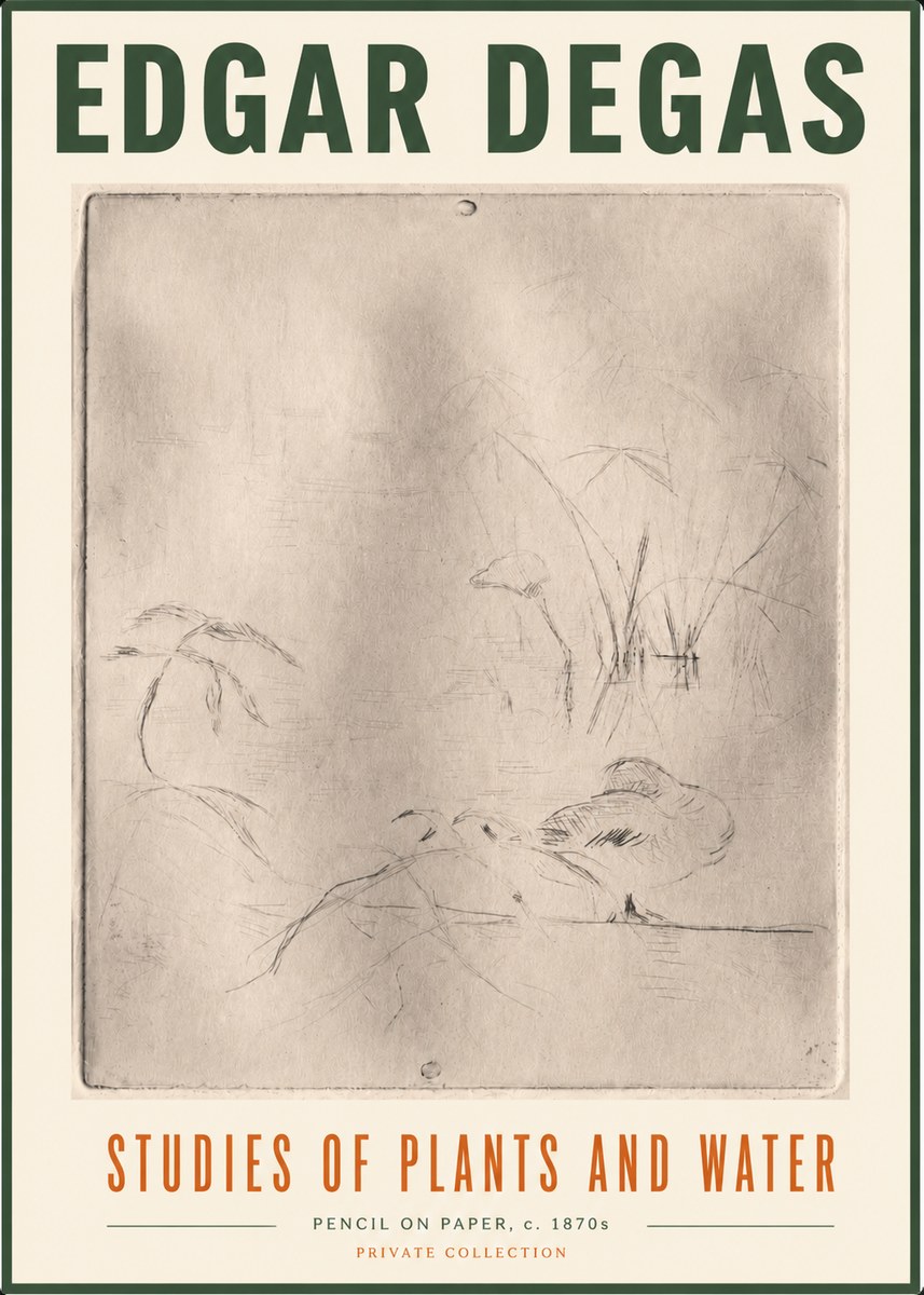 Edgar Degas Studies of Plants and Water No5 - Poszter