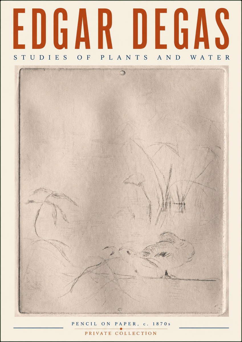 Edgar Degas Studies of Plants and Water No6 - Poszter