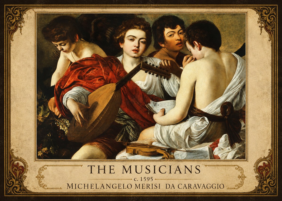 Michelangelo Merisi da Caravaggio The Musicians I No6 - Poszter