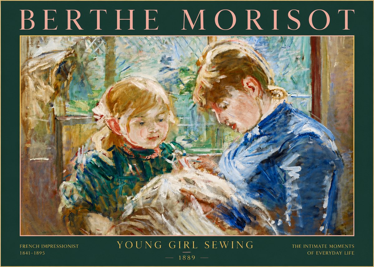 Berthe Morisot Young Girl Sewing No4 - Poszter
