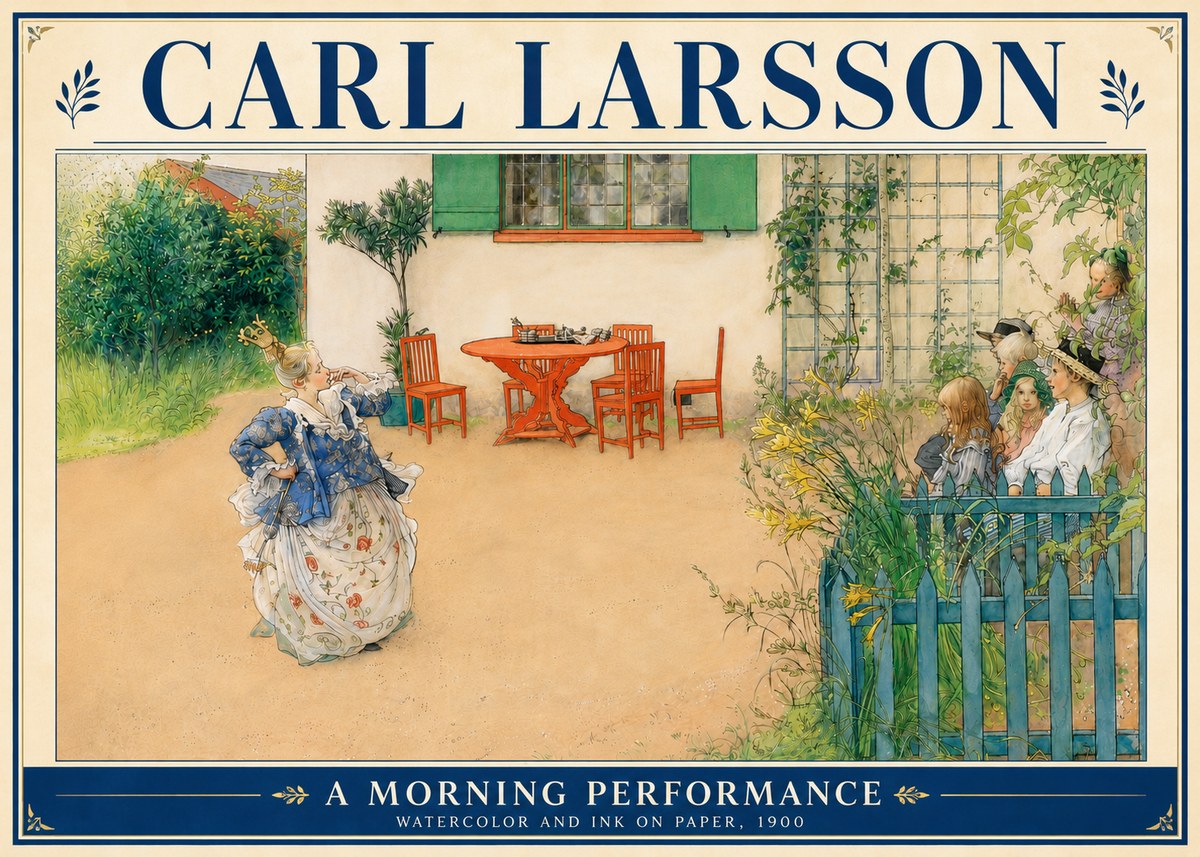 Carl Larsson A Morning Performance No5 - Poszter