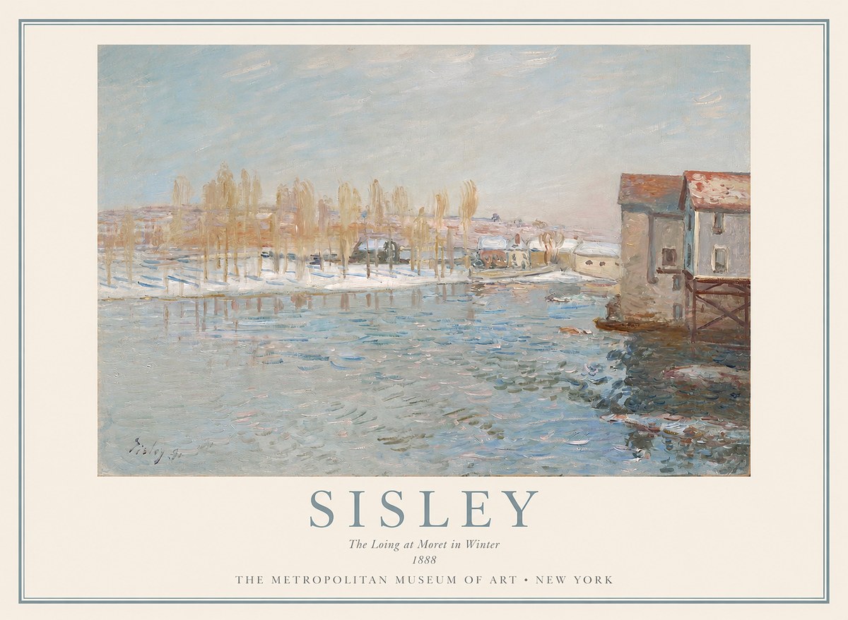 Sisley The Loing at Moret in Winter No1 - Poszter