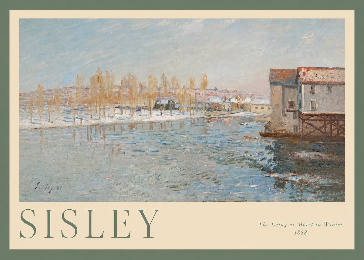 Sisley The Loing at Moret in Winter No2 - Poszter