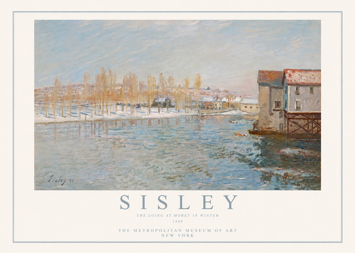 Sisley The Loing at Moret in Winter No3 - Poszter