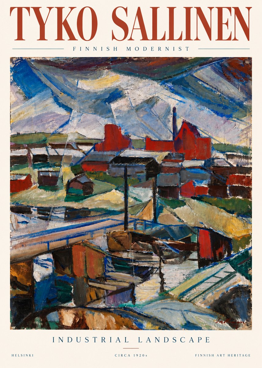 Tyko Sallinen Industrial Landscape No3 - Poszter