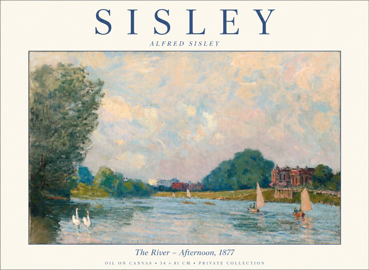Sisley The River – Afternoon, 1877 No1 - Poszter