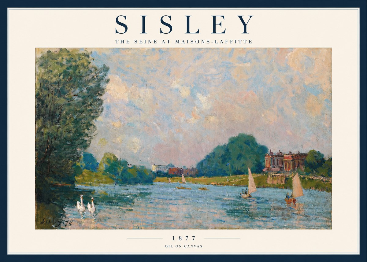 Sisley The River – Afternoon, 1877 No3 - Poszter