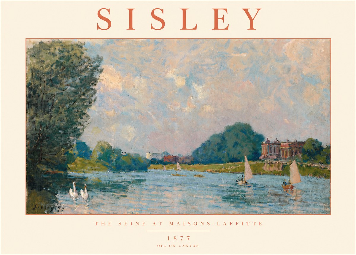 Sisley The River – Afternoon, 1877 No6 - Poszter