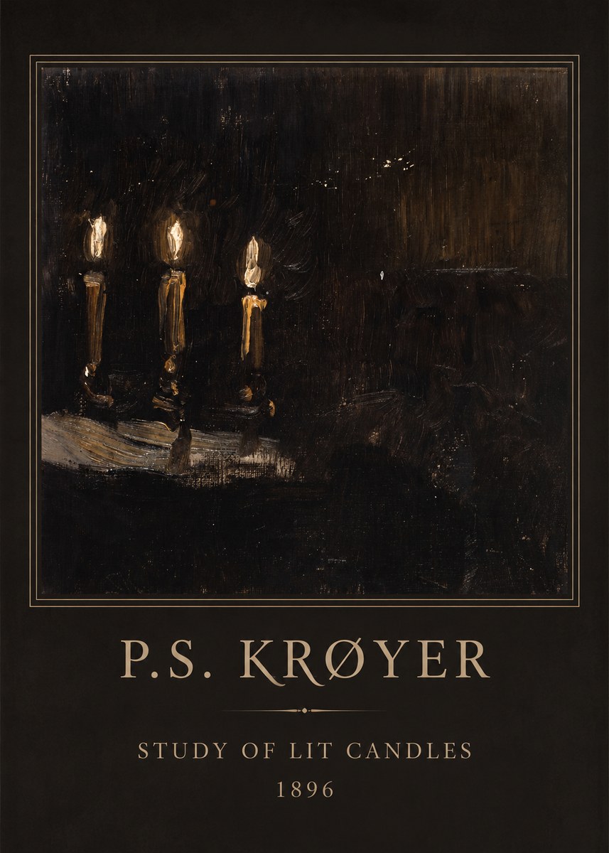 P.S. Krøyer Study of Lit Candles No4 - Poszter