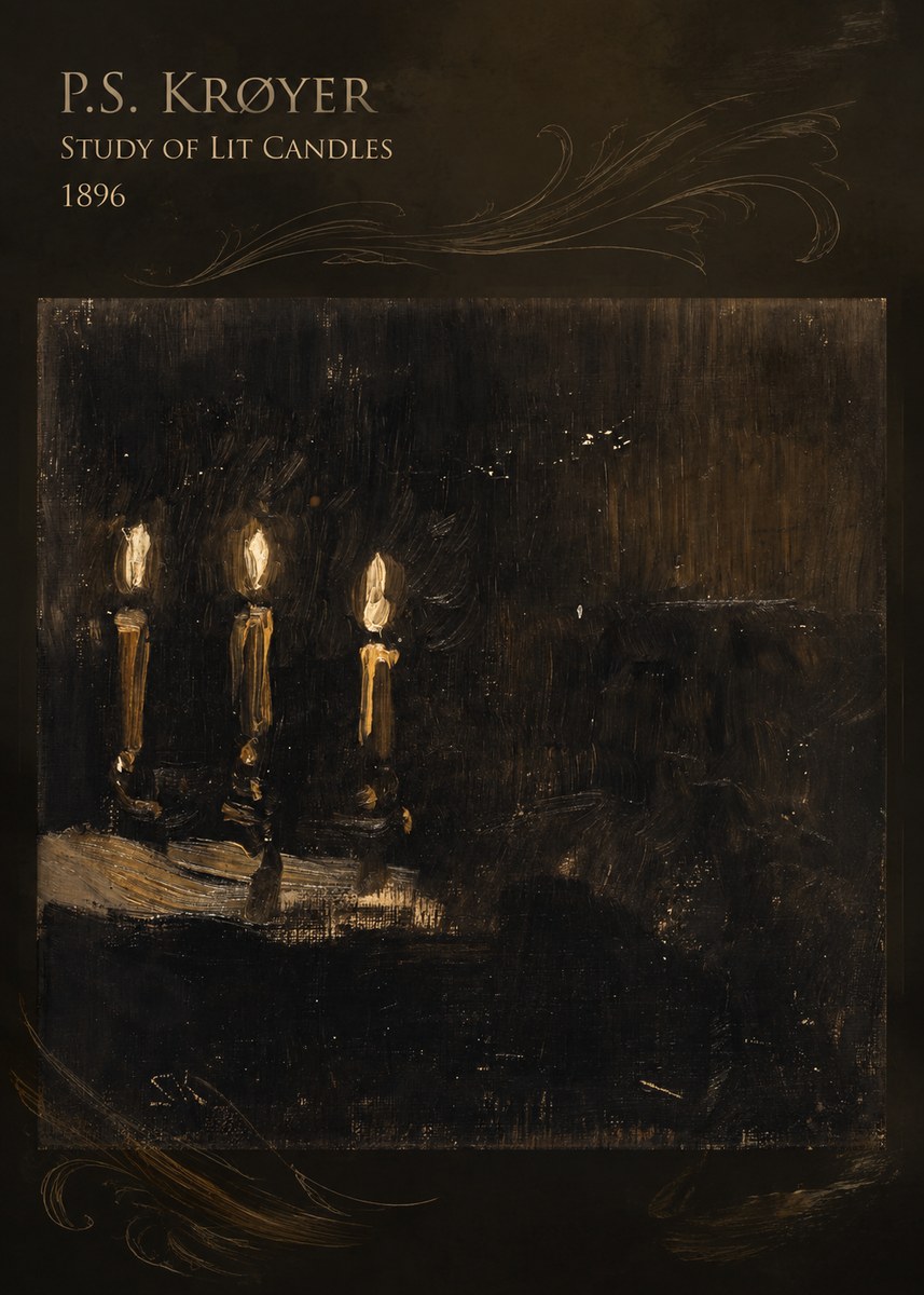 P.S. Krøyer Study of Lit Candles No5 - Poszter