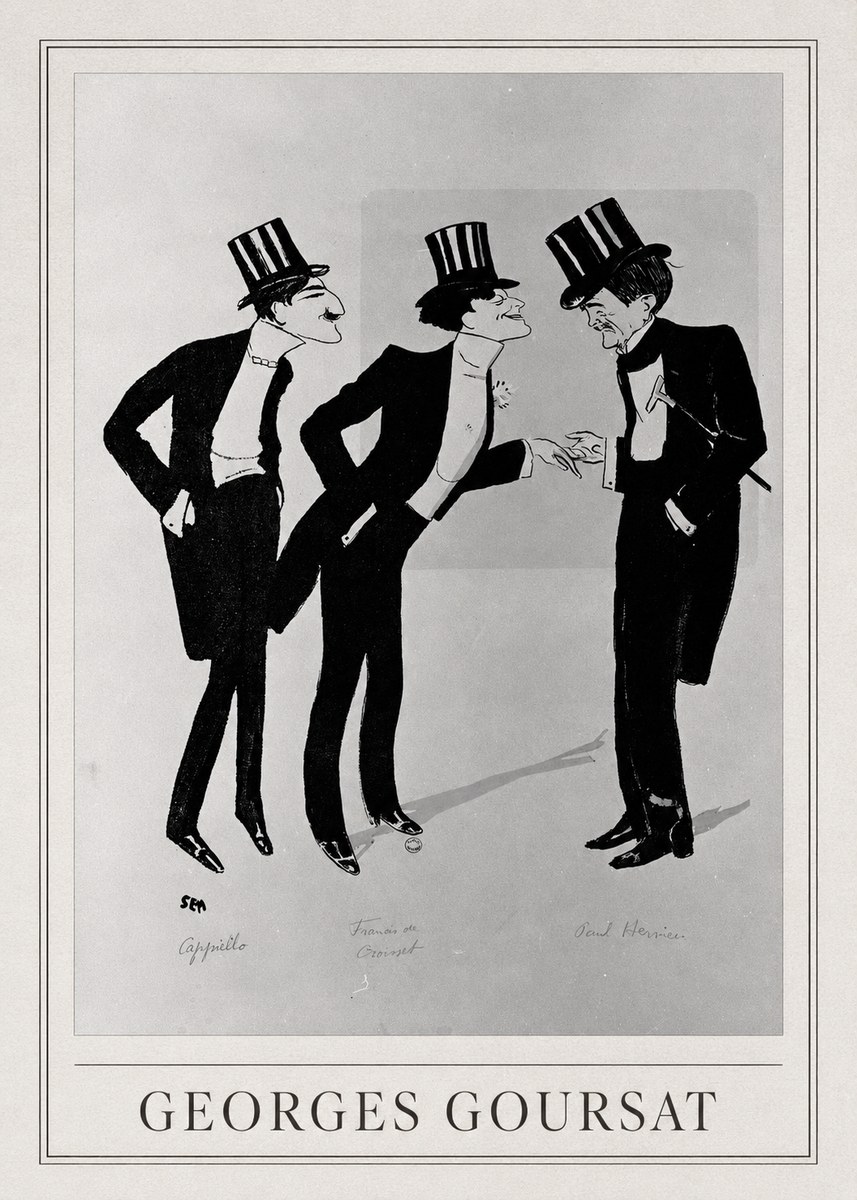 Georges Goursat Capiello, Francis De Croisset, Paul Hervieu No4 - Poszter