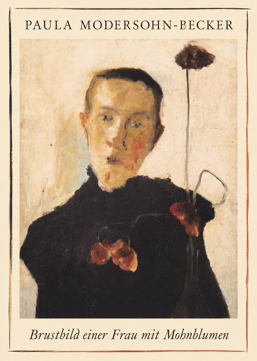 Paula Modersohn-Becker Brustbild Einer Frau Mit Mohnblumen No1 - Poszter