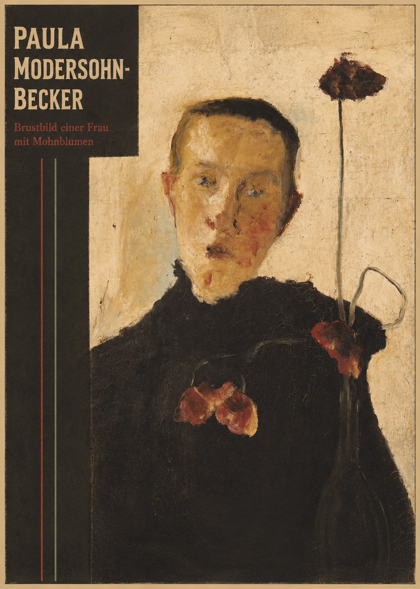 Paula Modersohn-Becker Brustbild Einer Frau Mit Mohnblumen No4 - Poszter
