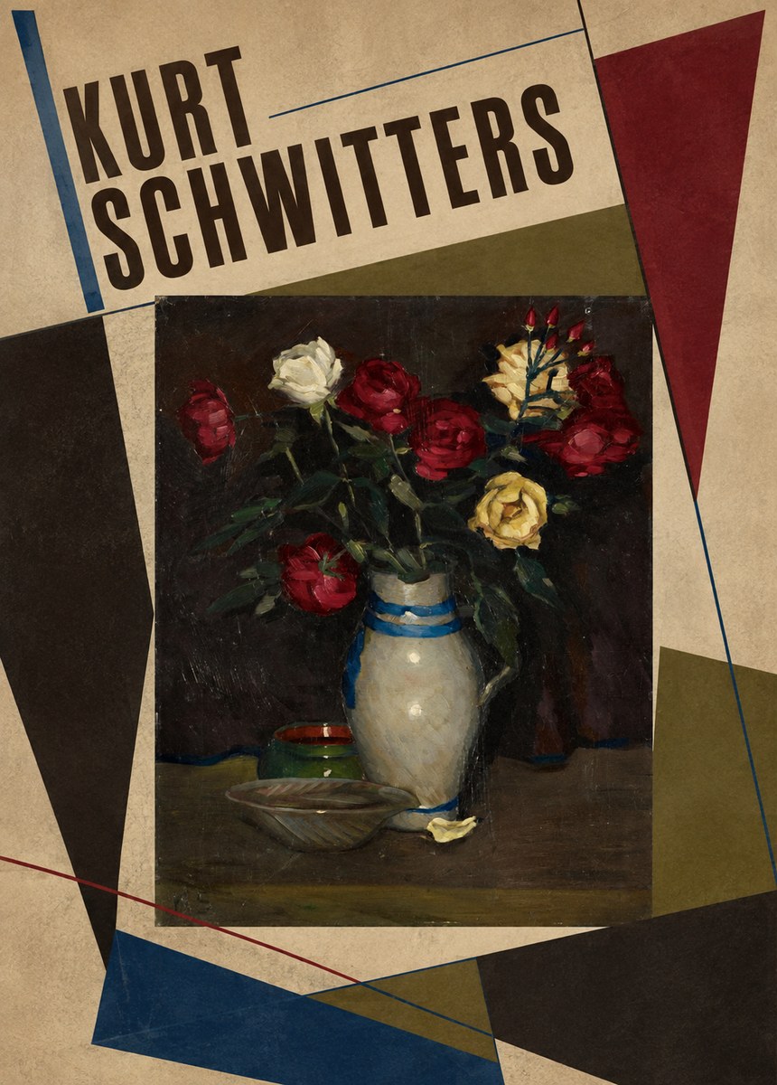 Kurt Schwitters Still Life with Roses No3 - Poszter