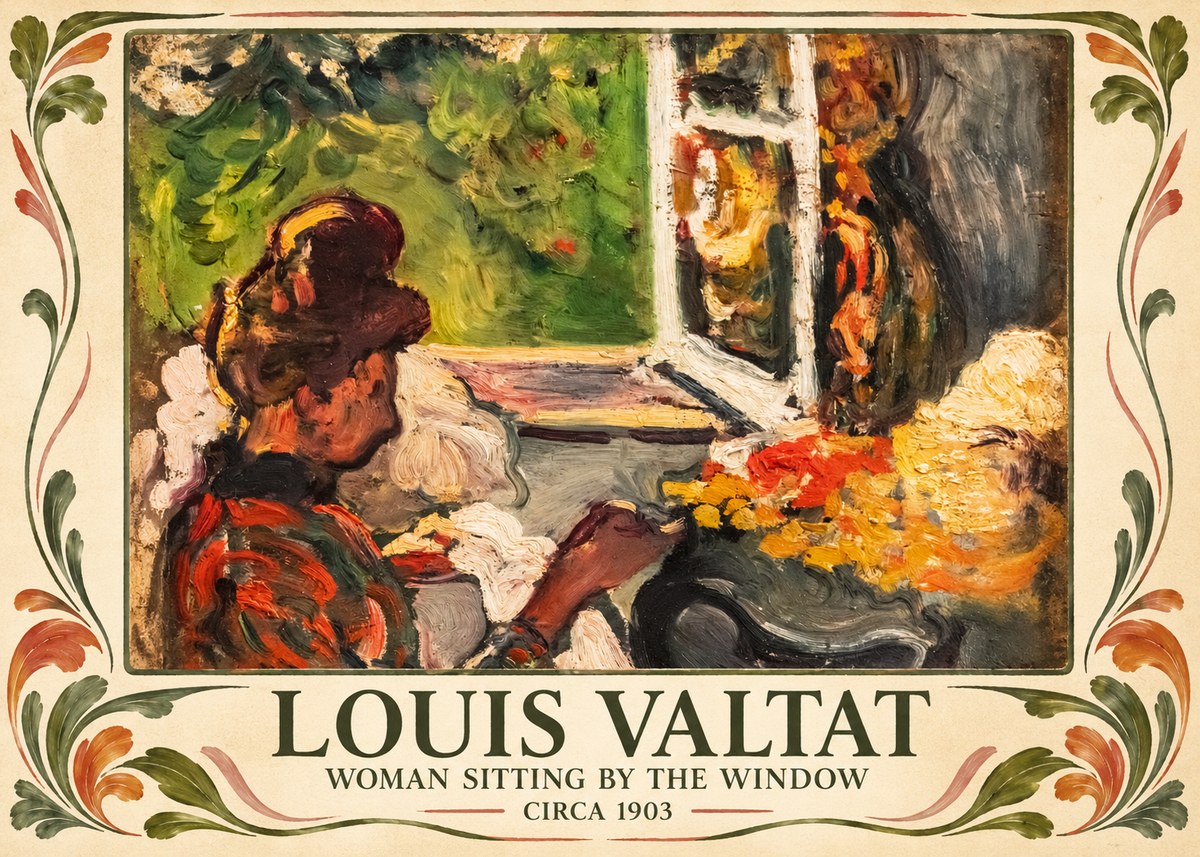 Louis Valtat Woman Sitting by the Window No3 - Poszter