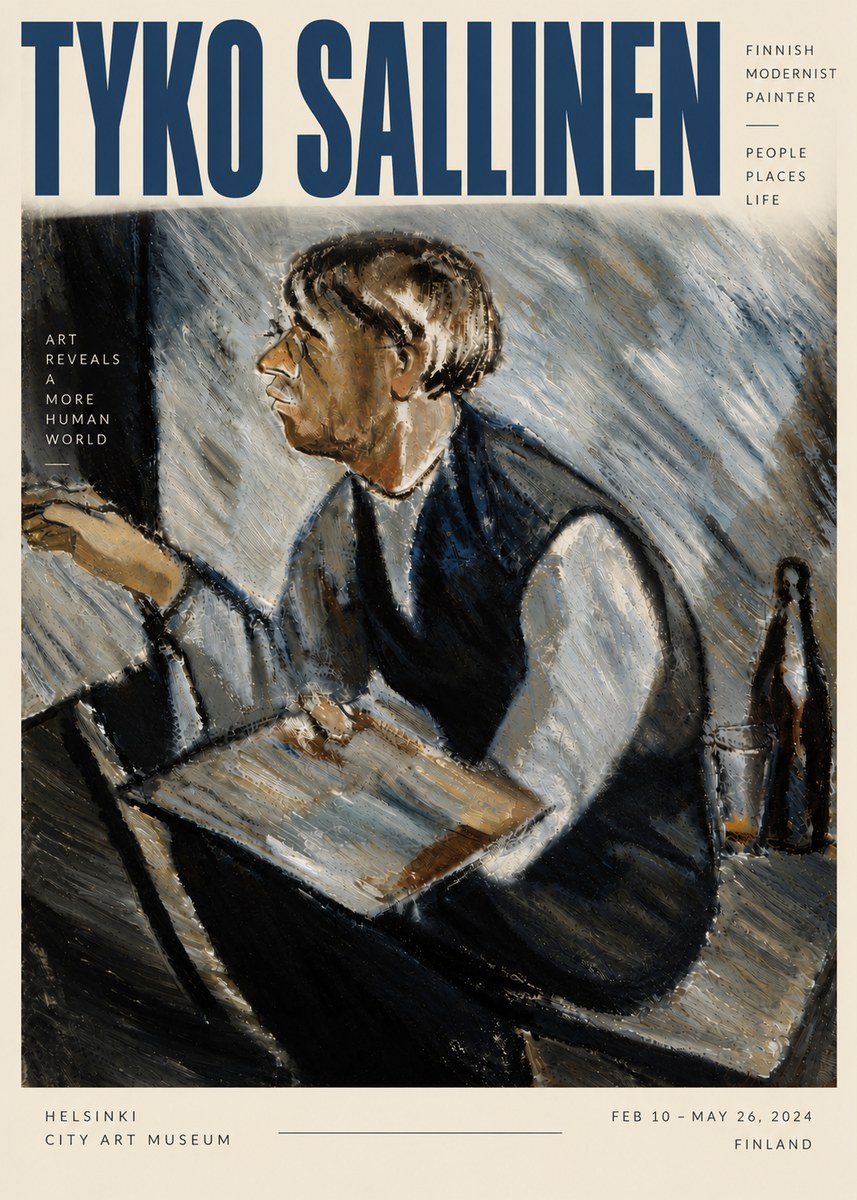 Tyko Sallinen The Artist at Work No5 - Poszter
