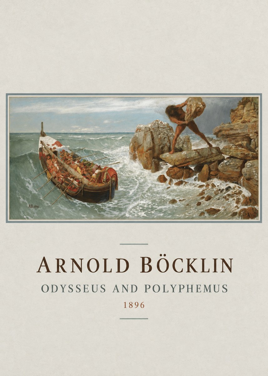 Arnold Böcklin Odysseus and Polyphemus No4 - Poszter